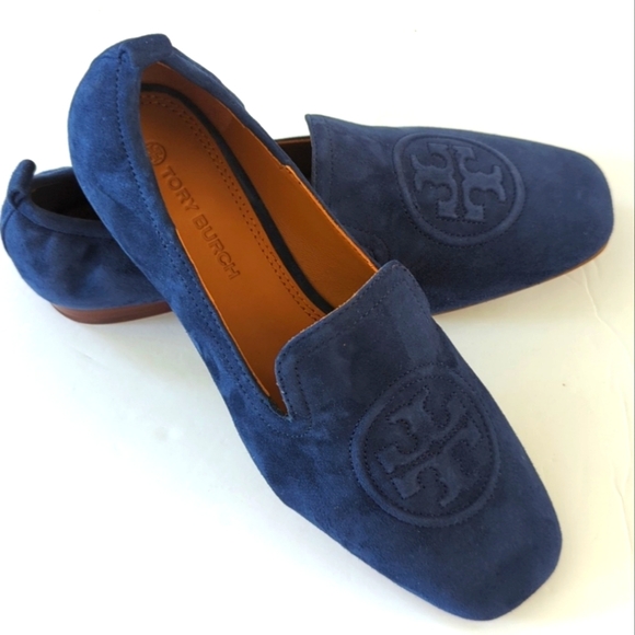 Tory Burch Shoes - TORY BURCH BLUE SUEDE LOAFERS